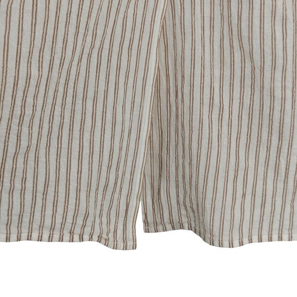 Vince Double Bar Striped Boxy Button Front Shirt Size Large Crinkle Gauze Top - Picture 7 of 12